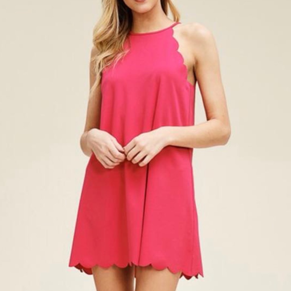 Pink Scalloped Dress